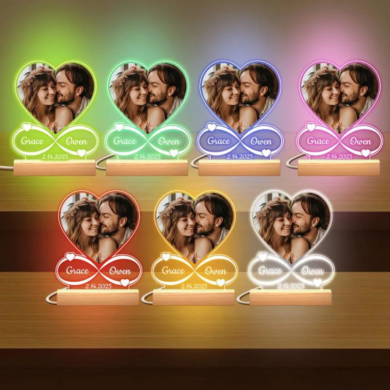 Veilleuse cadre photo anniversaire mariage