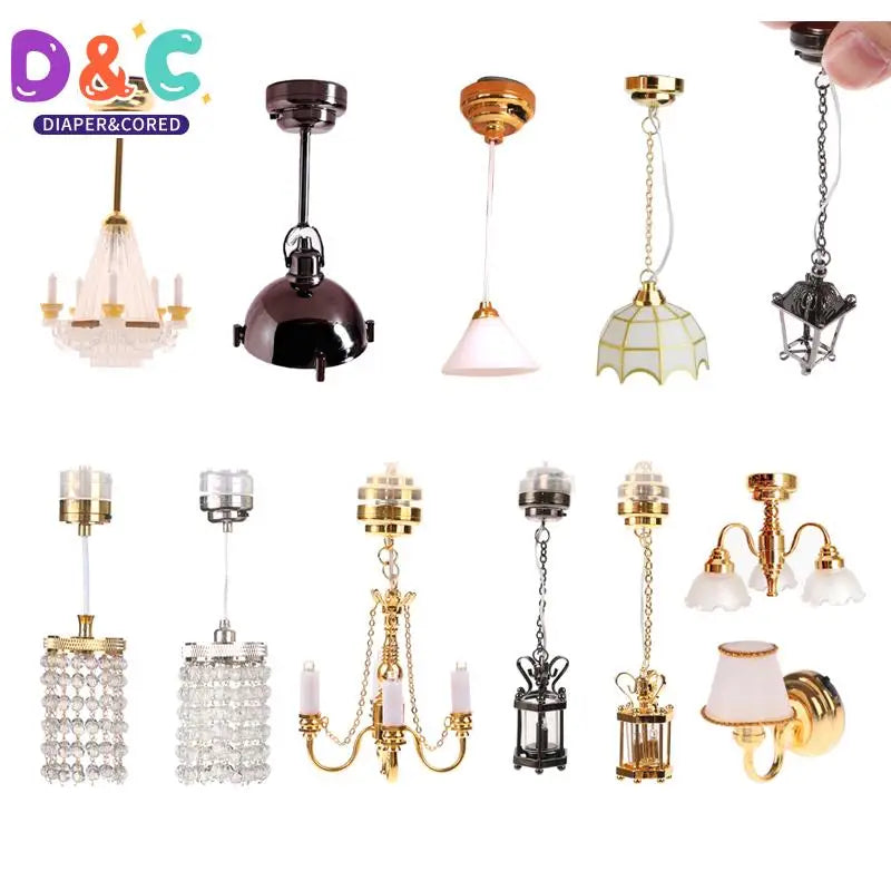 Lampe de table miniature pour maison de poupée 1:12 éclairée