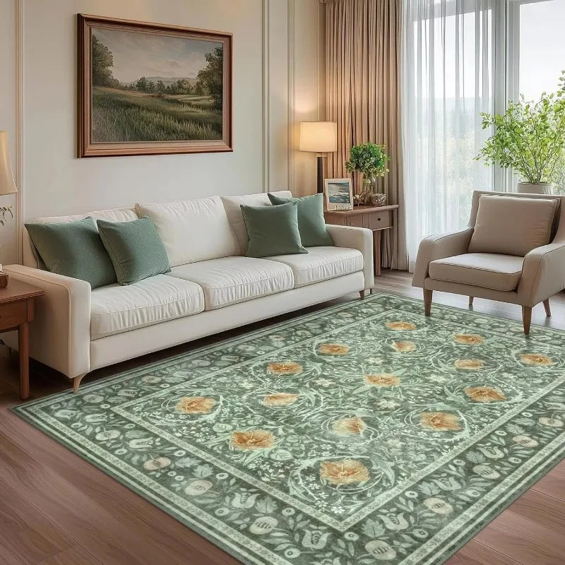 Tapis antidérapant dans une chambre à coucher avec lit blanc
