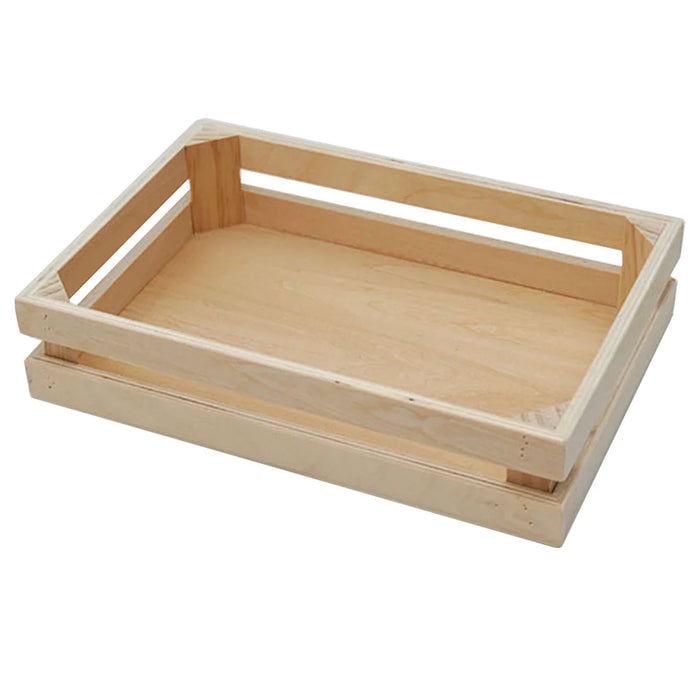 Panier de rangement en bois rouge rectangulaire