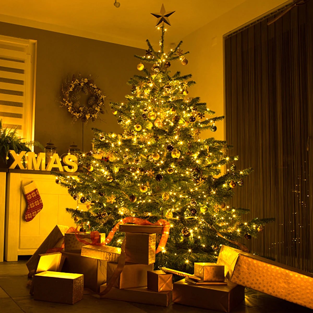 Utilisation de la guirlande lumineuse pour un événement de mariage en extérieur
