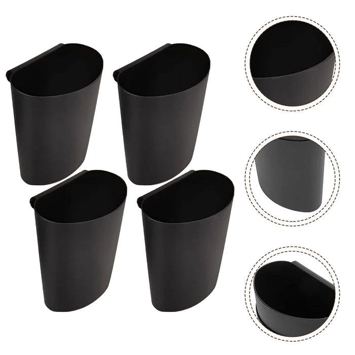 Lot de 4 paniers suspendus noirs pour rangement sur chariot