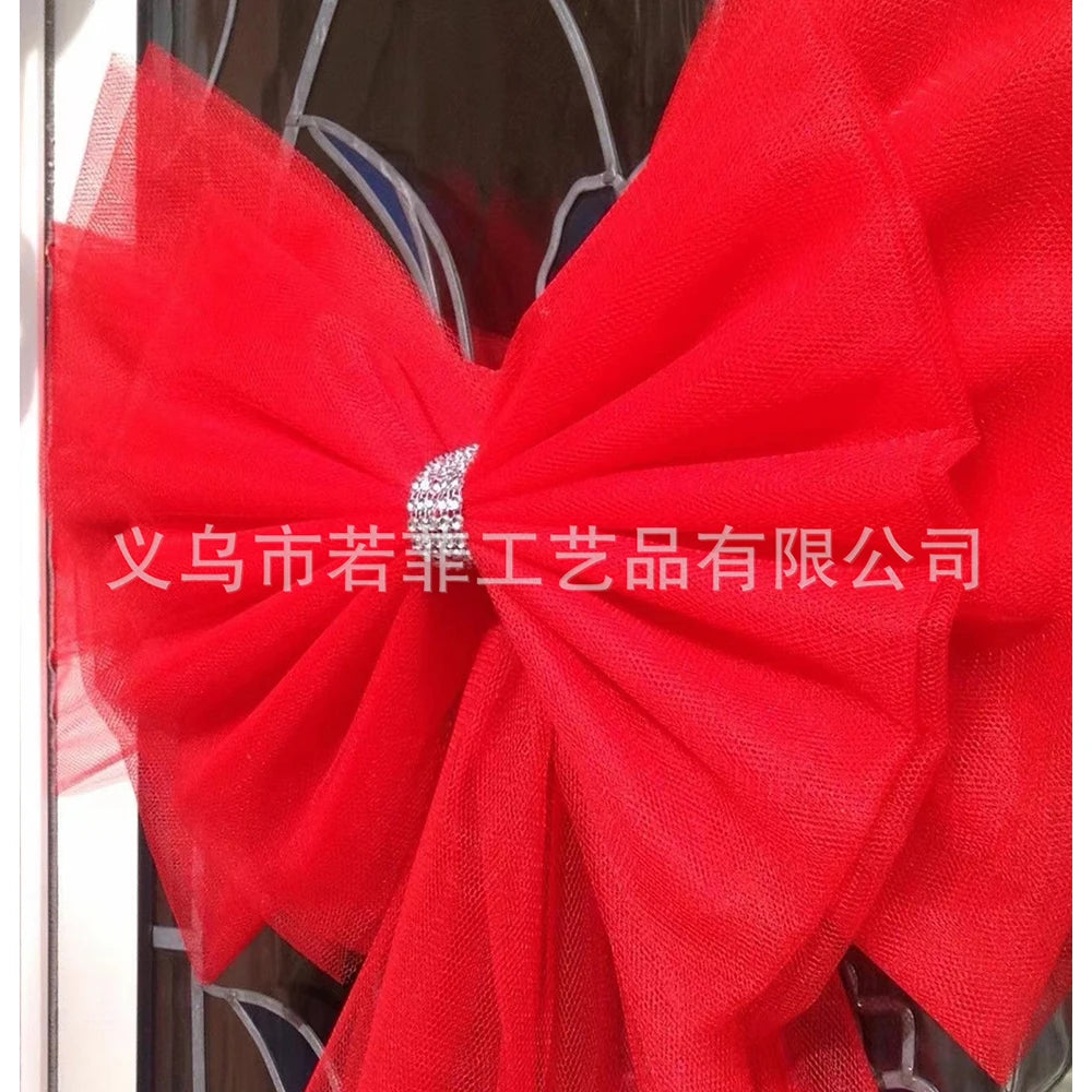 Détail de la texture organza du nœud décoratif