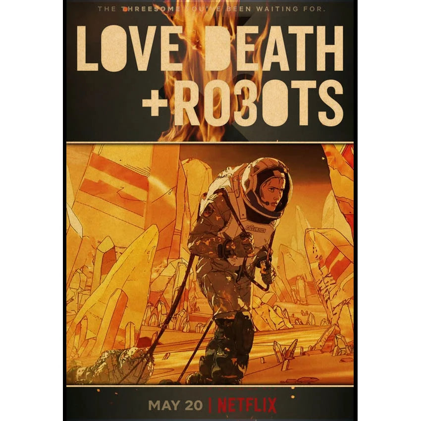 Détail de l'affiche Love Death and Robots avec impression encre imperméable