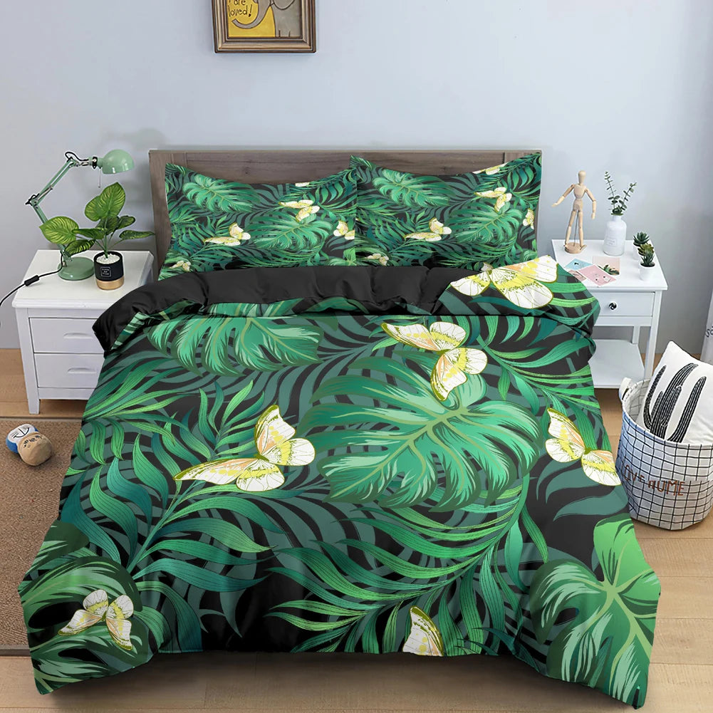 Ensemble de literie tropicale avec taies d'oreiller