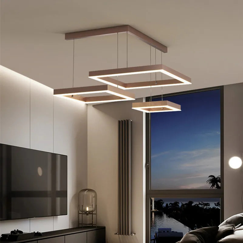 Suspension LED dans une chambre à coucher avec ambiance tamisée