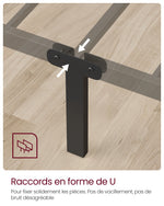 Détail de la structure métallique robuste du cadre de lit