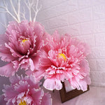 Grande fleur artificielle pivoine velours beige 40 cm