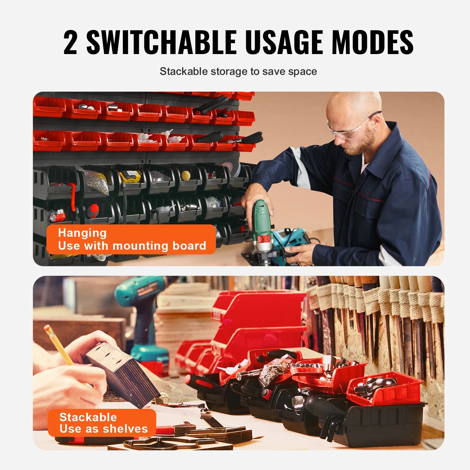 Organisation d'outils dans l'étagère bac à bec pour garage