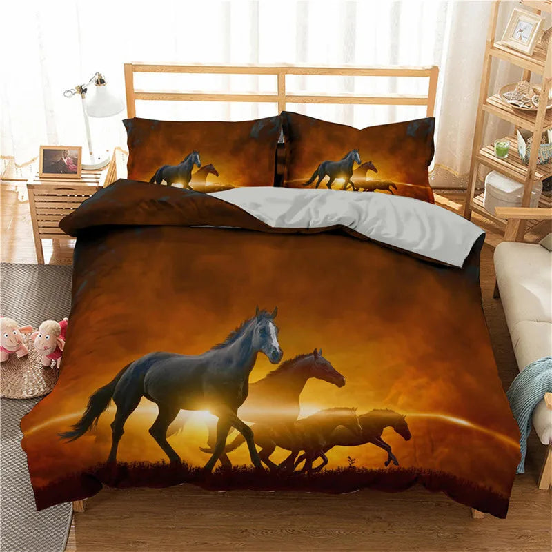 Literie western chevaux sauvages Ombre Interieur