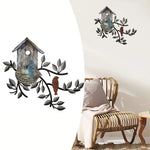 Décor mural avec oiseaux dans une chambre à coucher