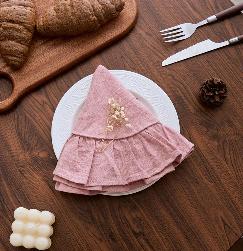 Lot de serviettes de table volants coloris variés