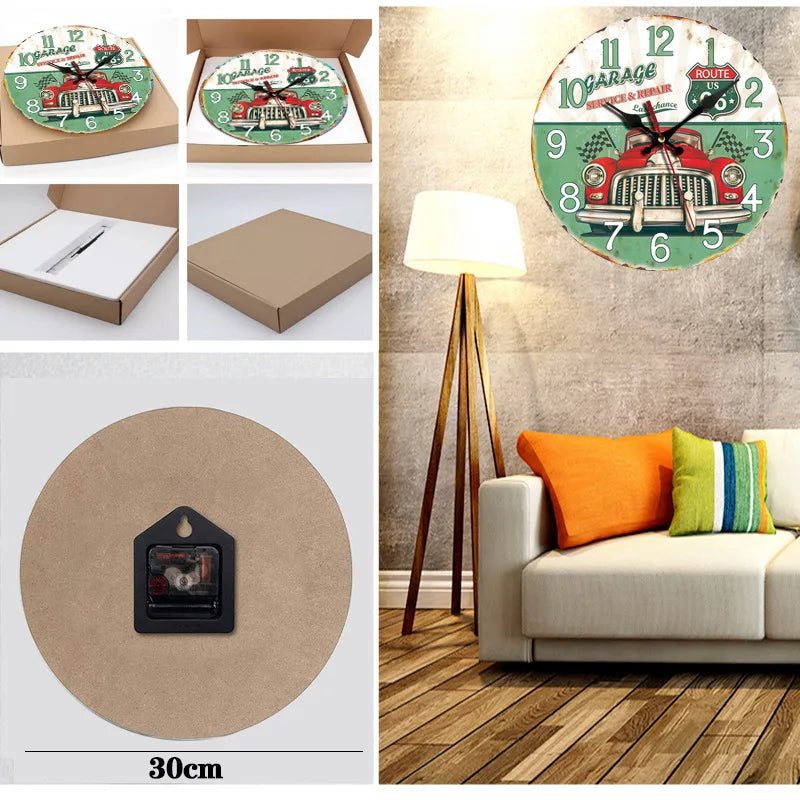 Détail du cadran de l'horloge murale vintage avec aiguilles silencieuses