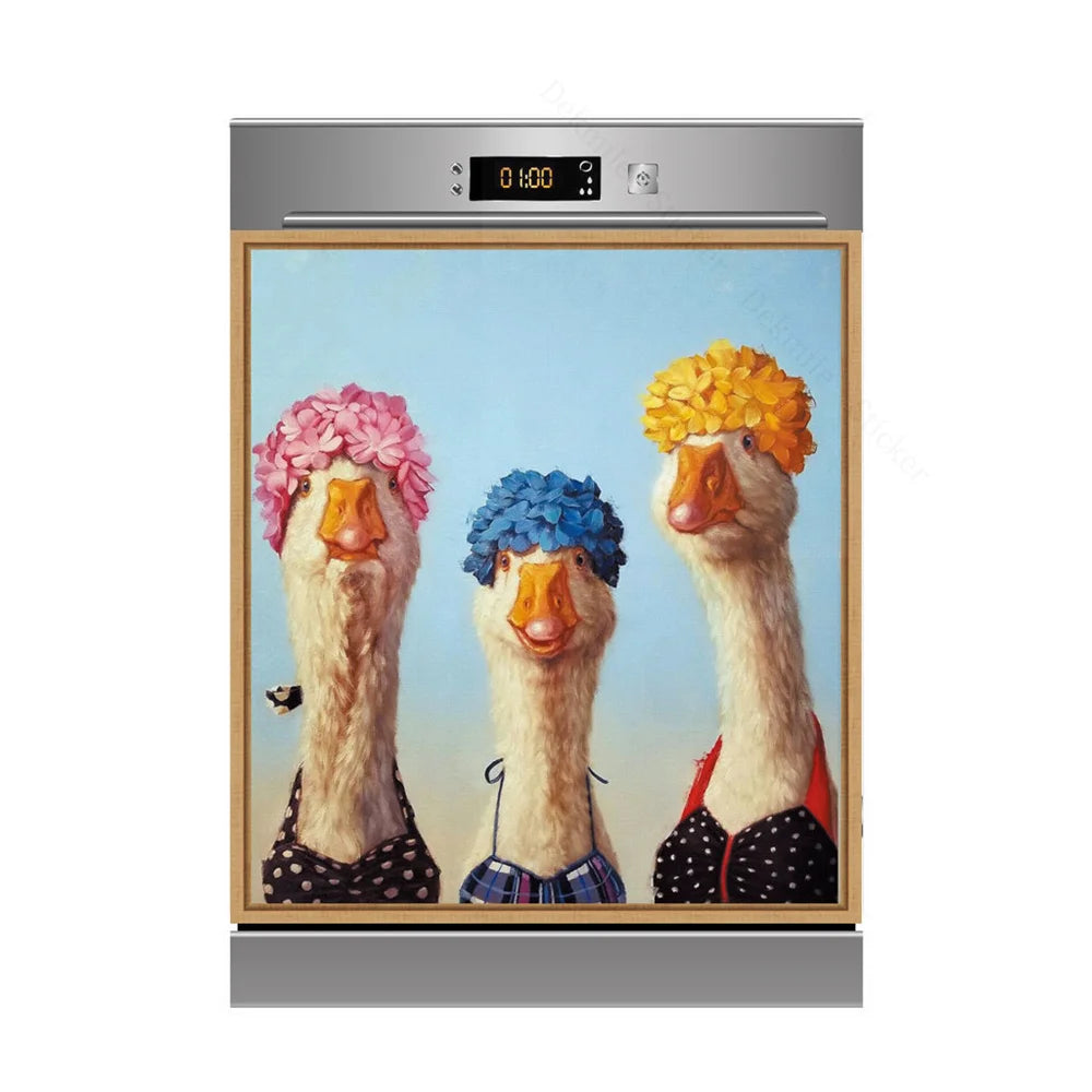 Autocollant cuisine personnalisable avec animaux dessinés à la main