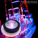Sous-verre lumineux LED vert armée éclairant un verre