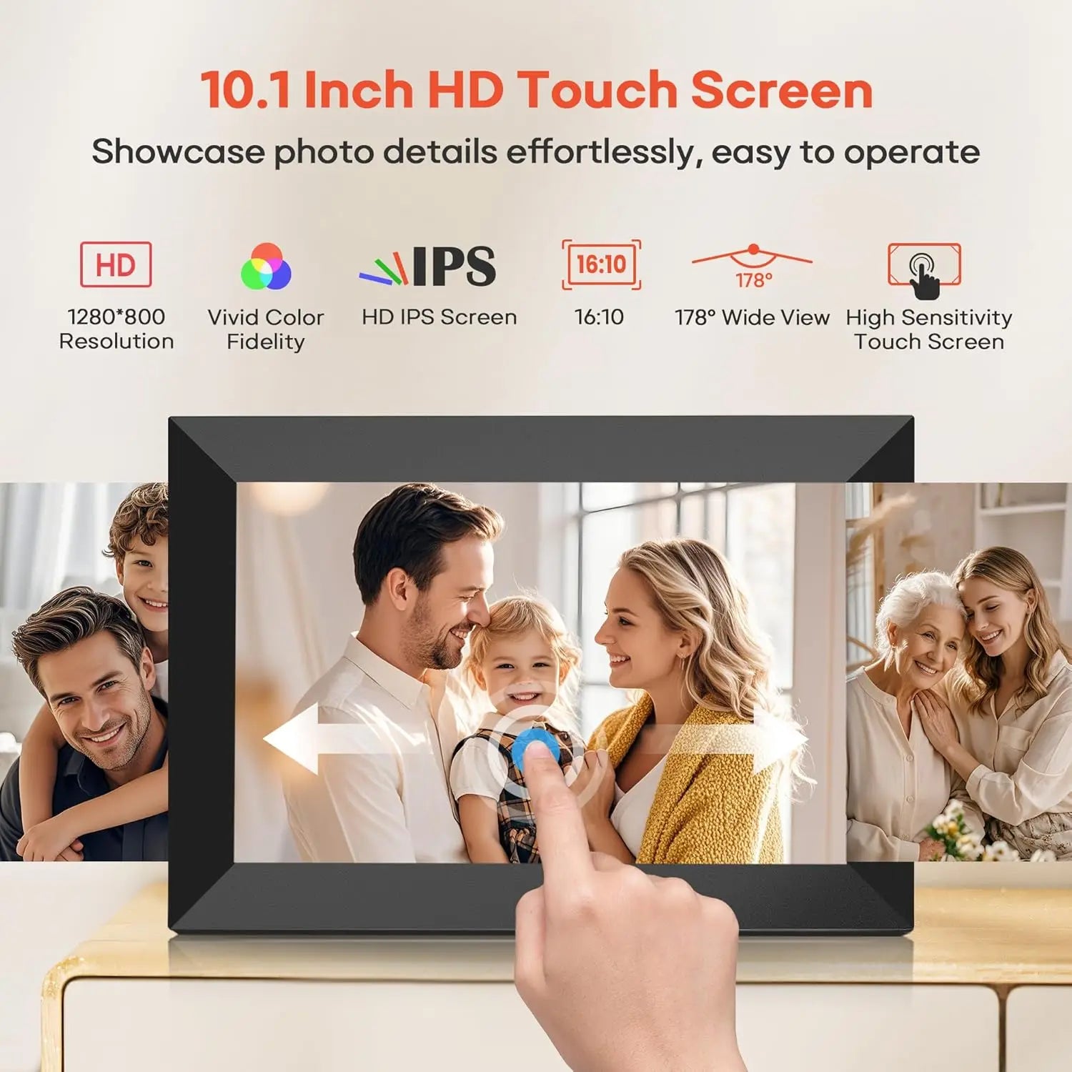 Cadre photo mural intelligent 10 pouces