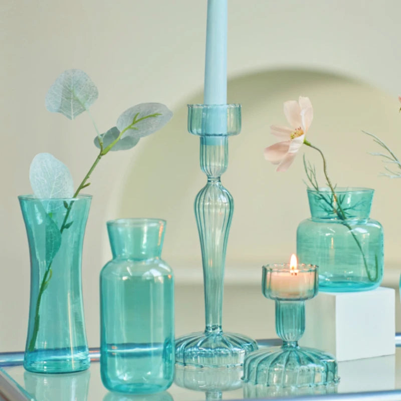 Vase en verre transparent de décoration intérieure moderne