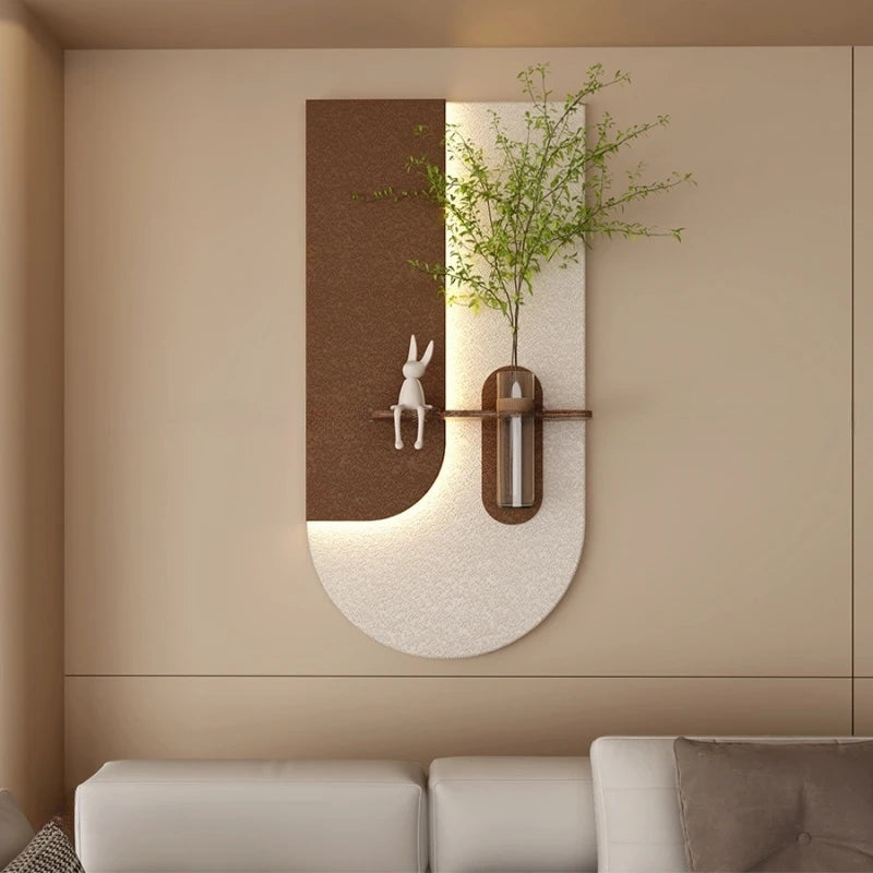 Lampe murale en grès avec abat-jour blanc en décoration d'entrée