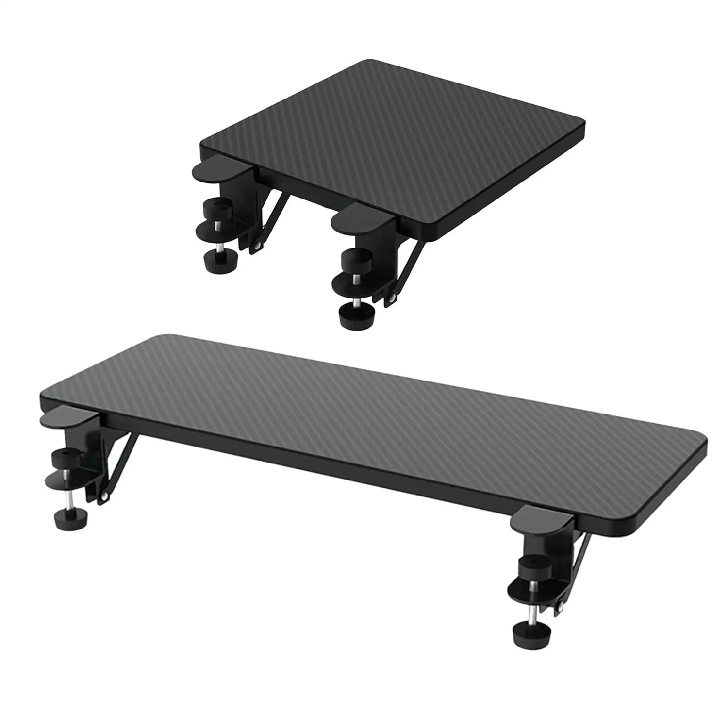 Plateau d'extension de bureau en bois ergonomique blanc sur un bureau moderne