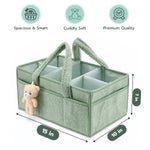 Panier organisateur bébé rose avec couches et lingettes