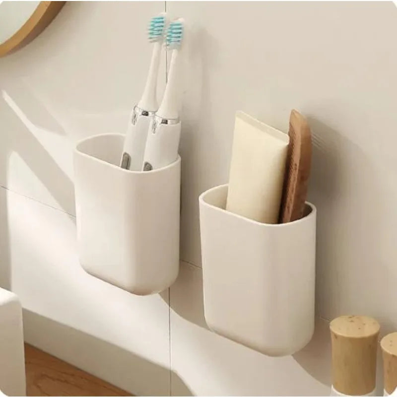 Porte brosse à dents mural étanche blanc avec ventouses - Ombre Interieur