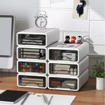 Boîte de rangement bureau empilable bleue