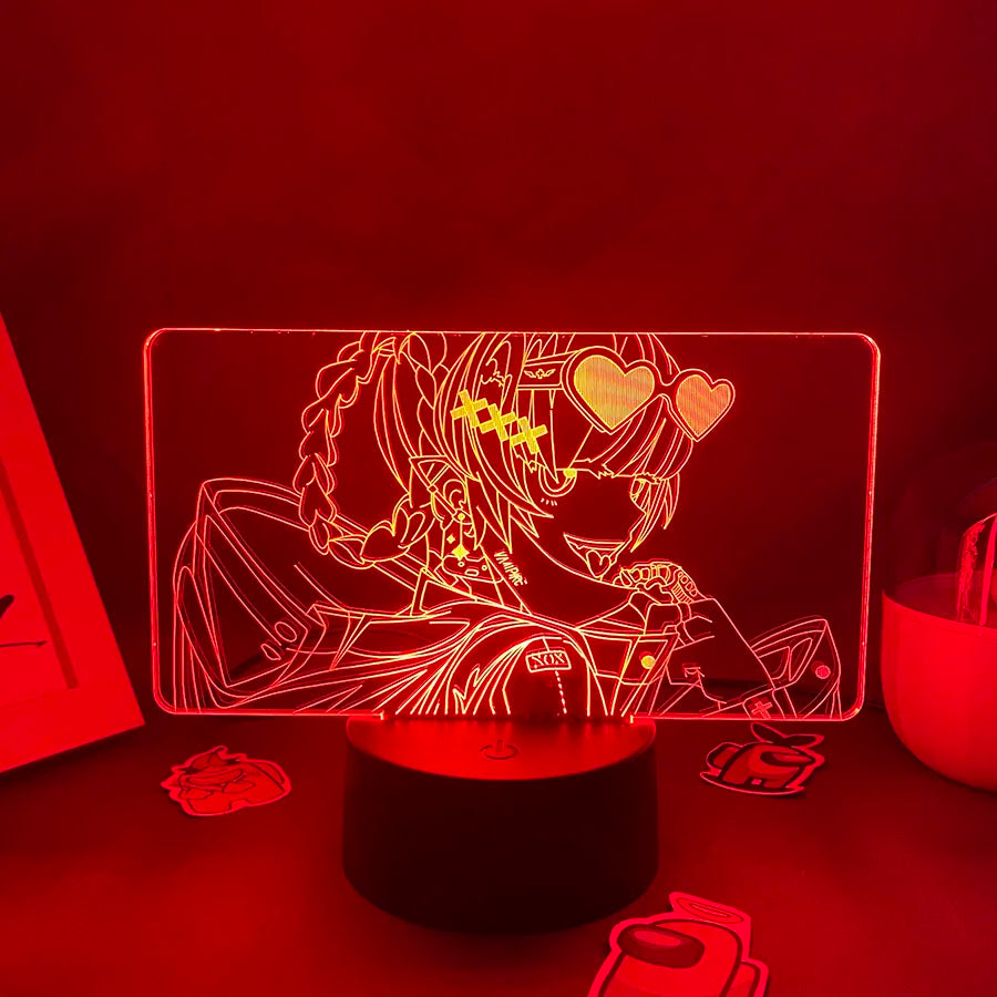 Lampe néon Nazuna Nanakusa allumée bleu
