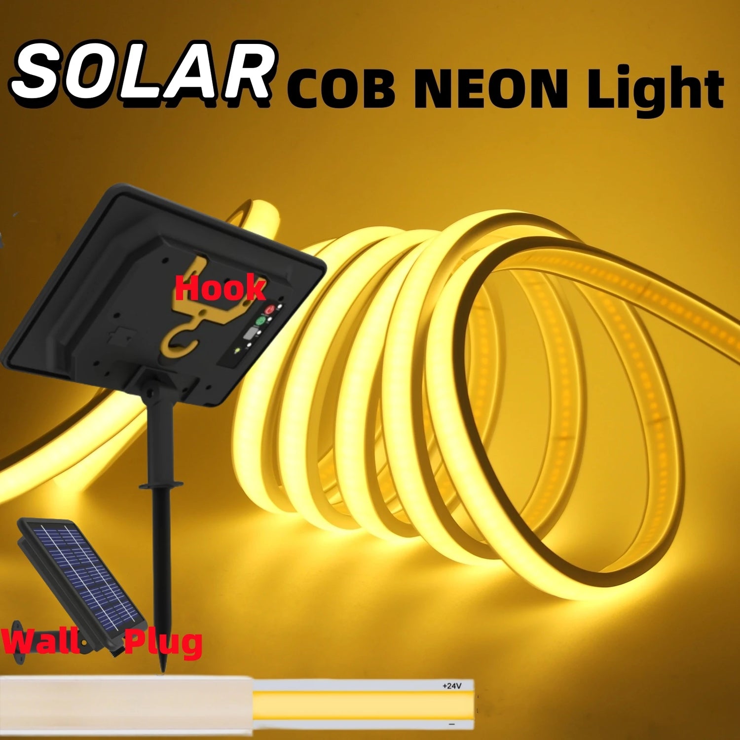 Détail de la bande LED COB avec ruban auto-adhésif