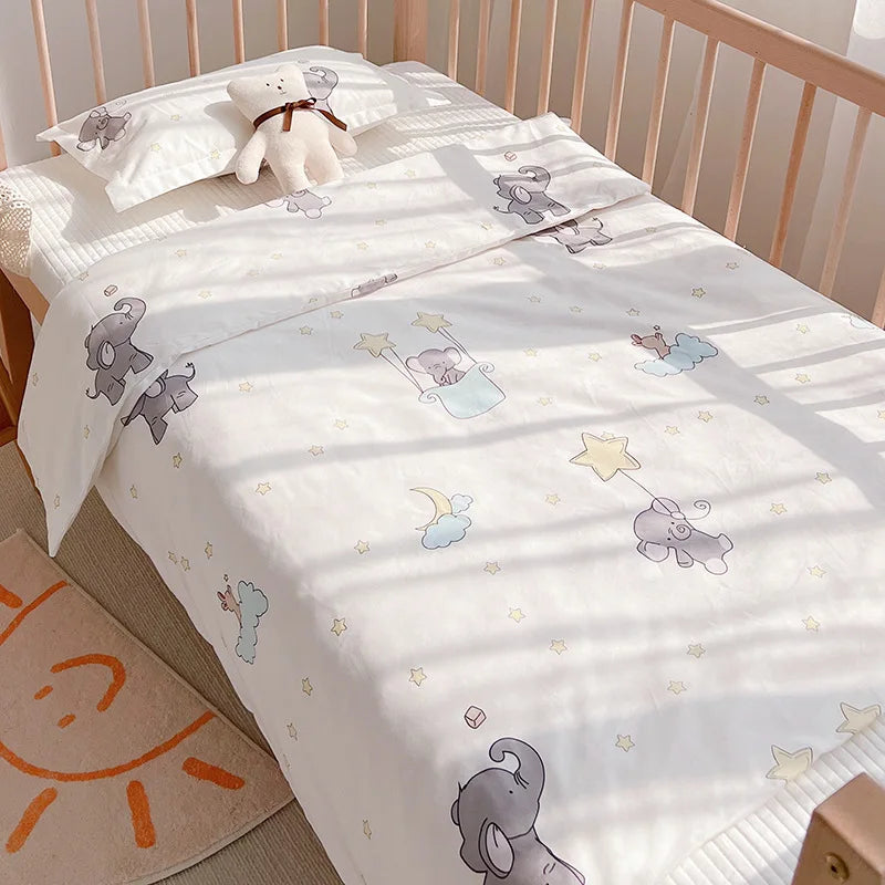Ensemble de lit bébé 3 pièces imprimé ours et étoiles
