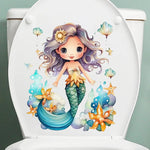 Autocollant porte WC sirène étanche gris