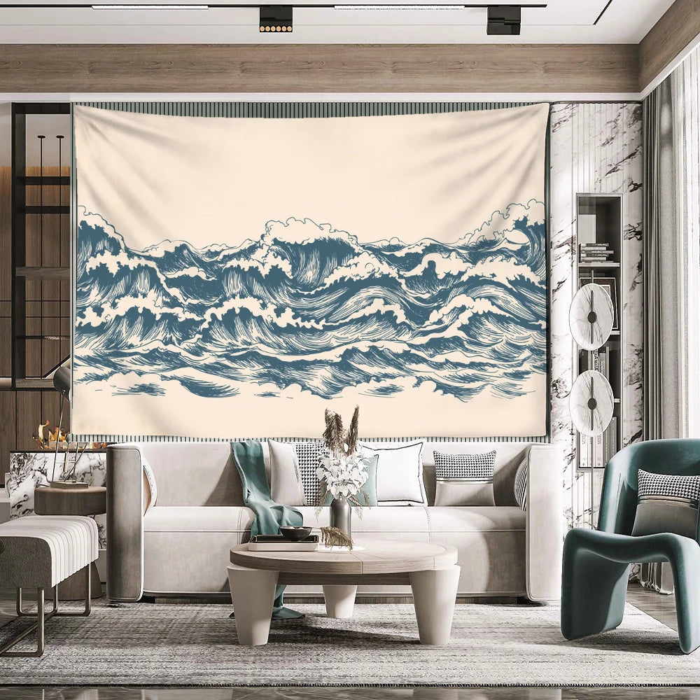 Comparaison des tailles disponibles pour la tapisserie murale ondulée