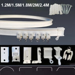 Rail de rideau flexible PVC blanc monté sur plafond droit