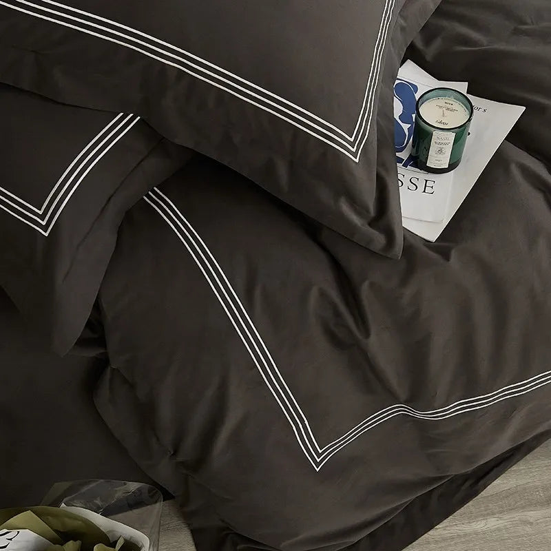 Ensemble literie 4 pièces housse couette drap taies