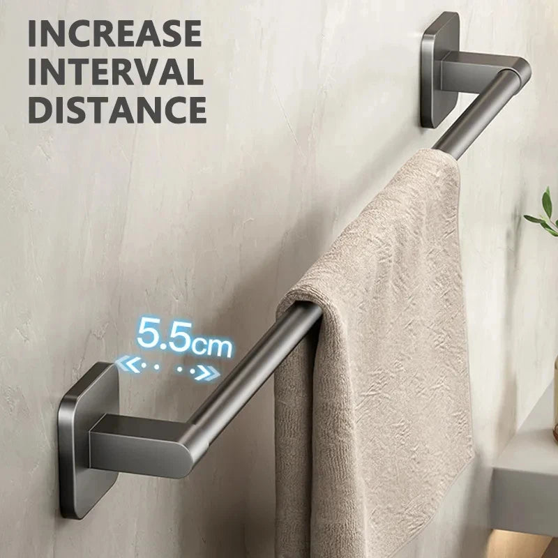 Barre porte-serviettes salle de bain fixation ventouse