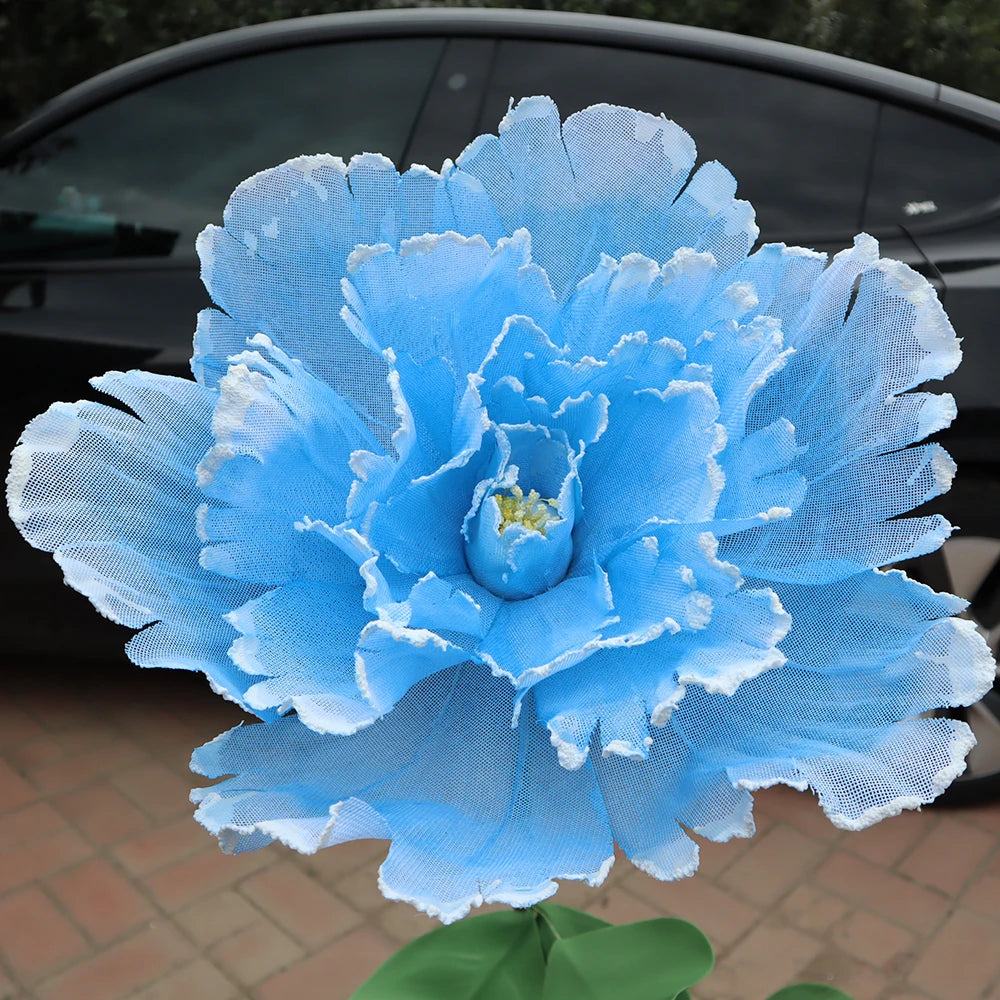 Pivoine géante en lin artificielle couleur brune