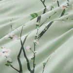 Housse de couette réversible vert sauge vue côté motif floral