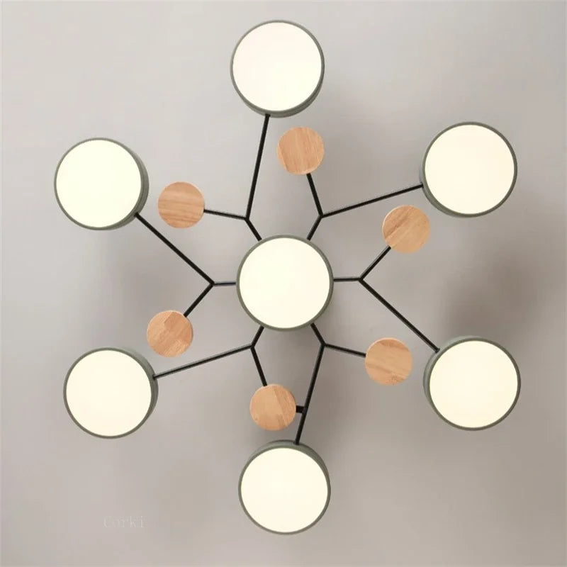 Plafonnier LED bois branches arbre coloris blanc