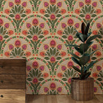 Papier peint floral vintage blanc autocollant mural