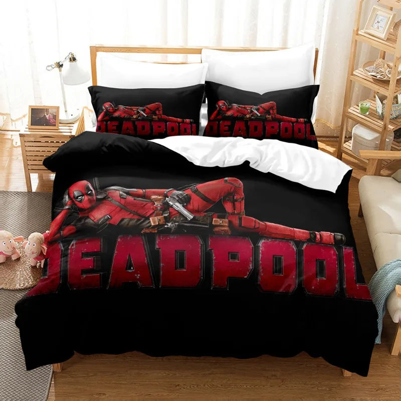 Housse de couette Marvel en tissu gris avec super-héros