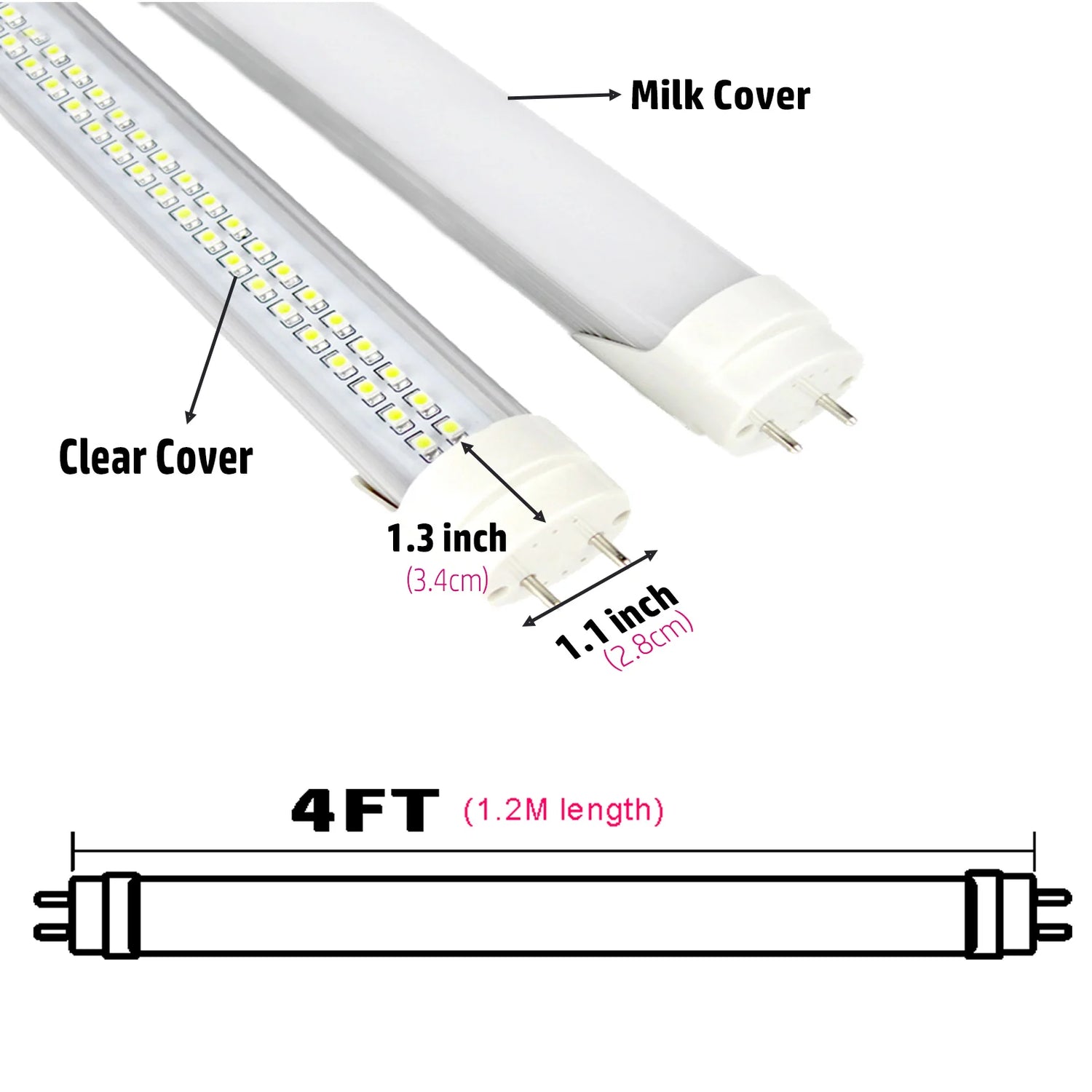 Tube LED T8 1200mm vert pour remplacer néon
