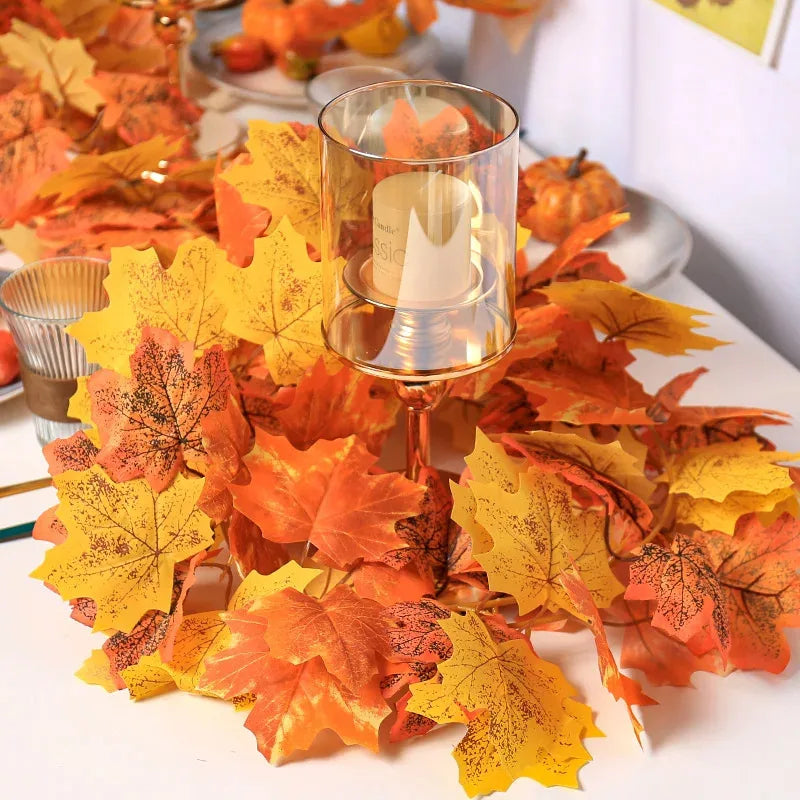 Guirlande de feuilles d'érable or pour une touche élégante