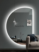 Miroir demi-rond prune dans entrée