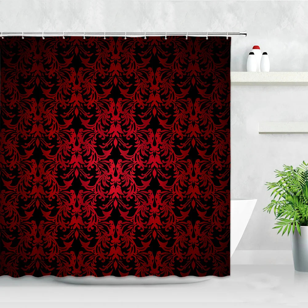 Rideau de douche noir dans une salle de bains moderne