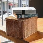 Vue de dessus du panier de rangement tissé