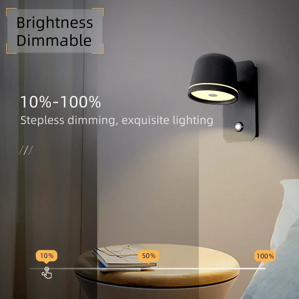 Éclairage blanc chaud de l'applique murale en ambiance chambre