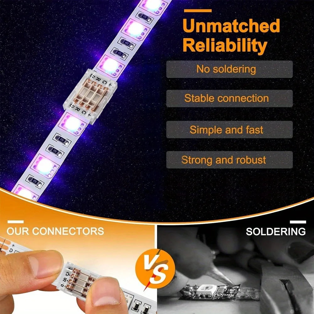 Comparaison connecteurs LED différentes largeurs 5mm 8mm 10mm - Ombre Interieur