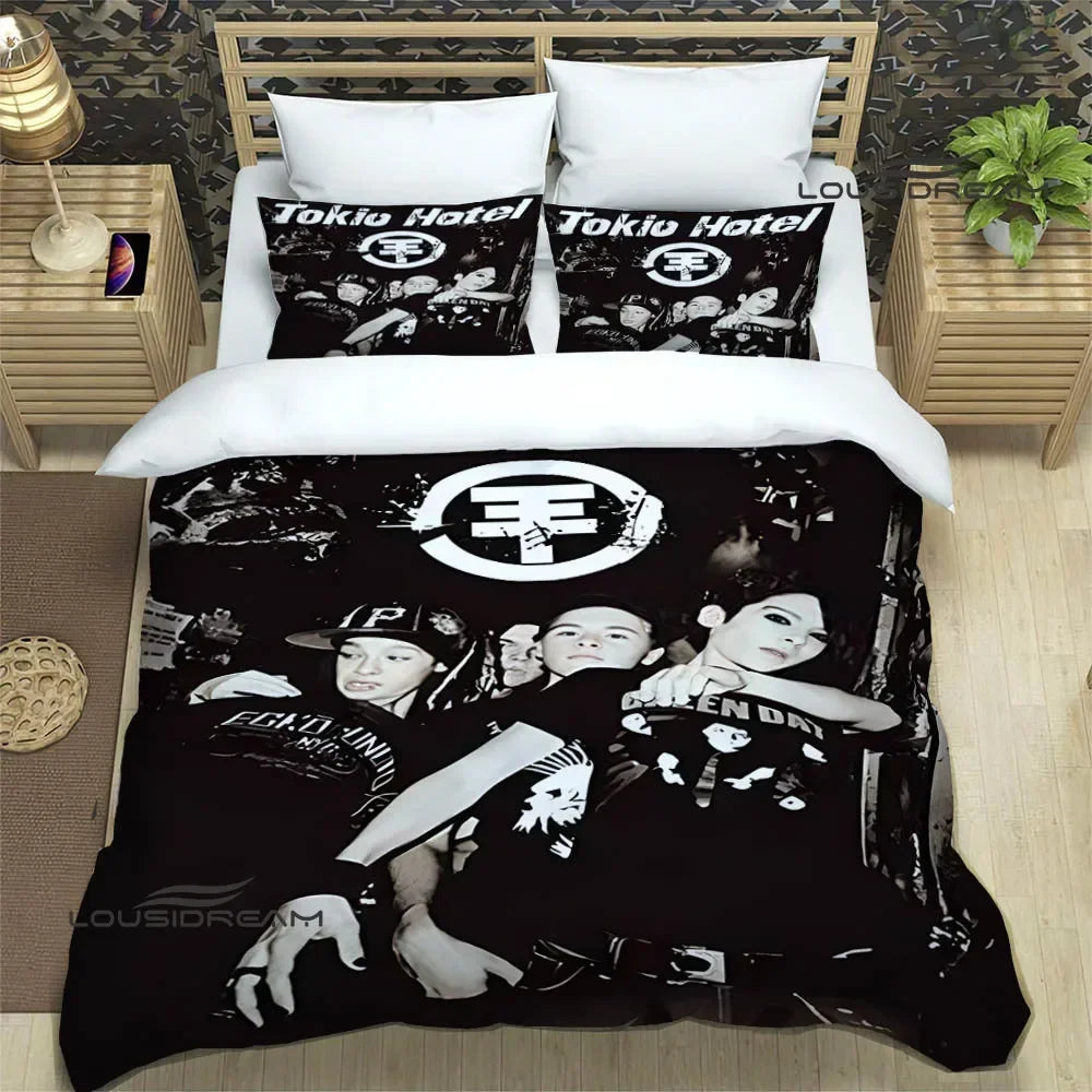 Ensemble literie Tokio Hotel avec taies d'oreiller
