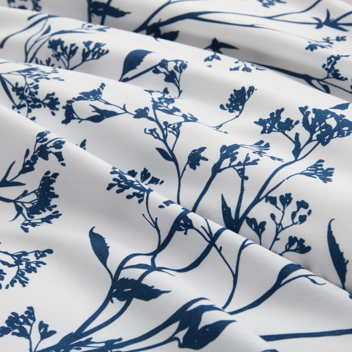 Ensemble housse de couette et taies d'oreiller bleu et blanc