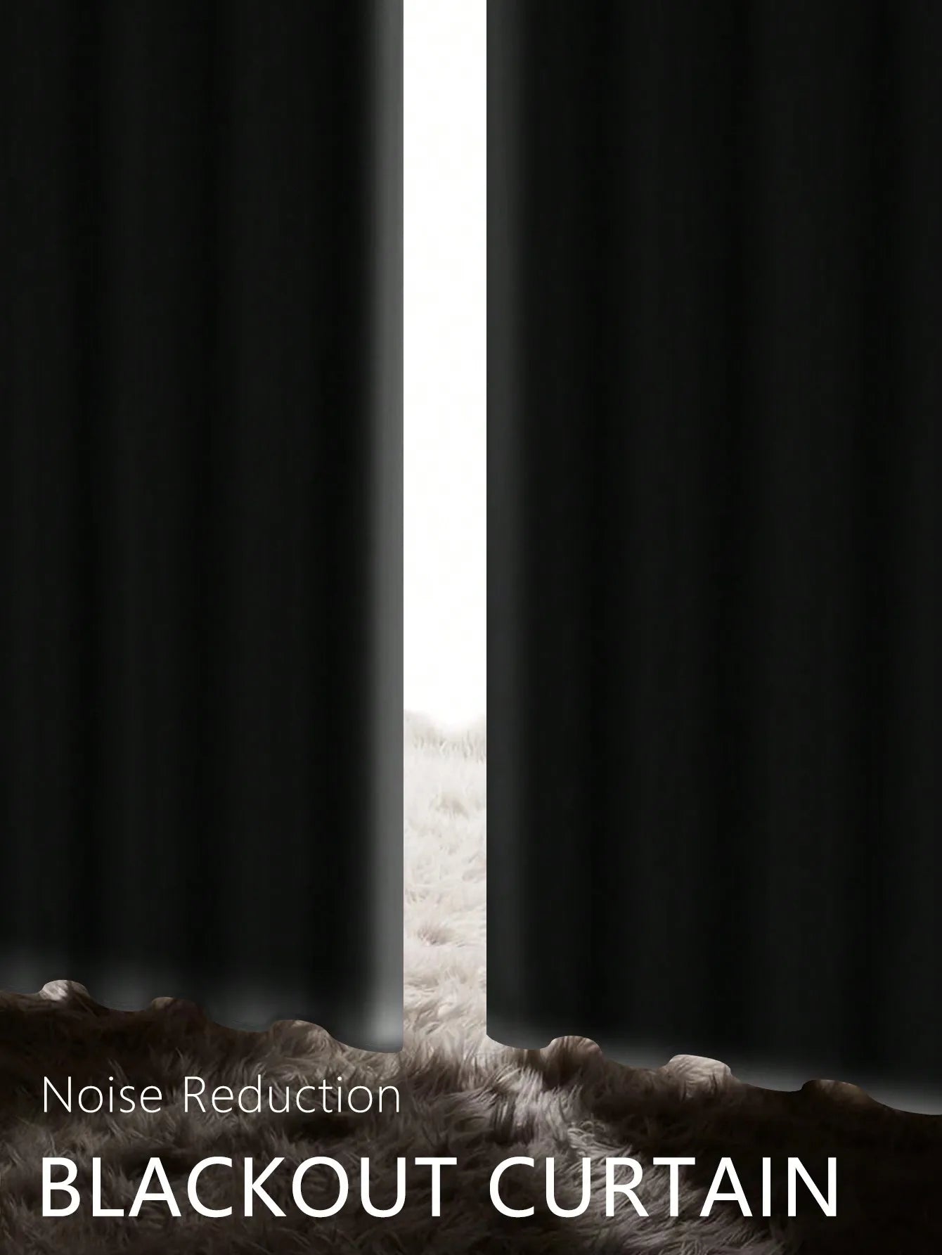 Rideau occultant blanc dans une salle de bain lumineuse