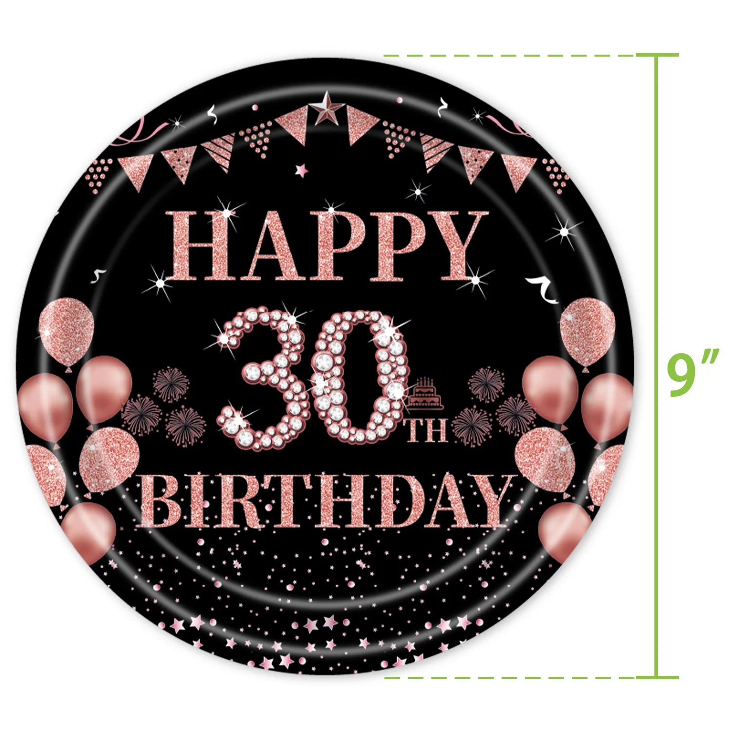 Ballons or rose anniversaire 30 ans